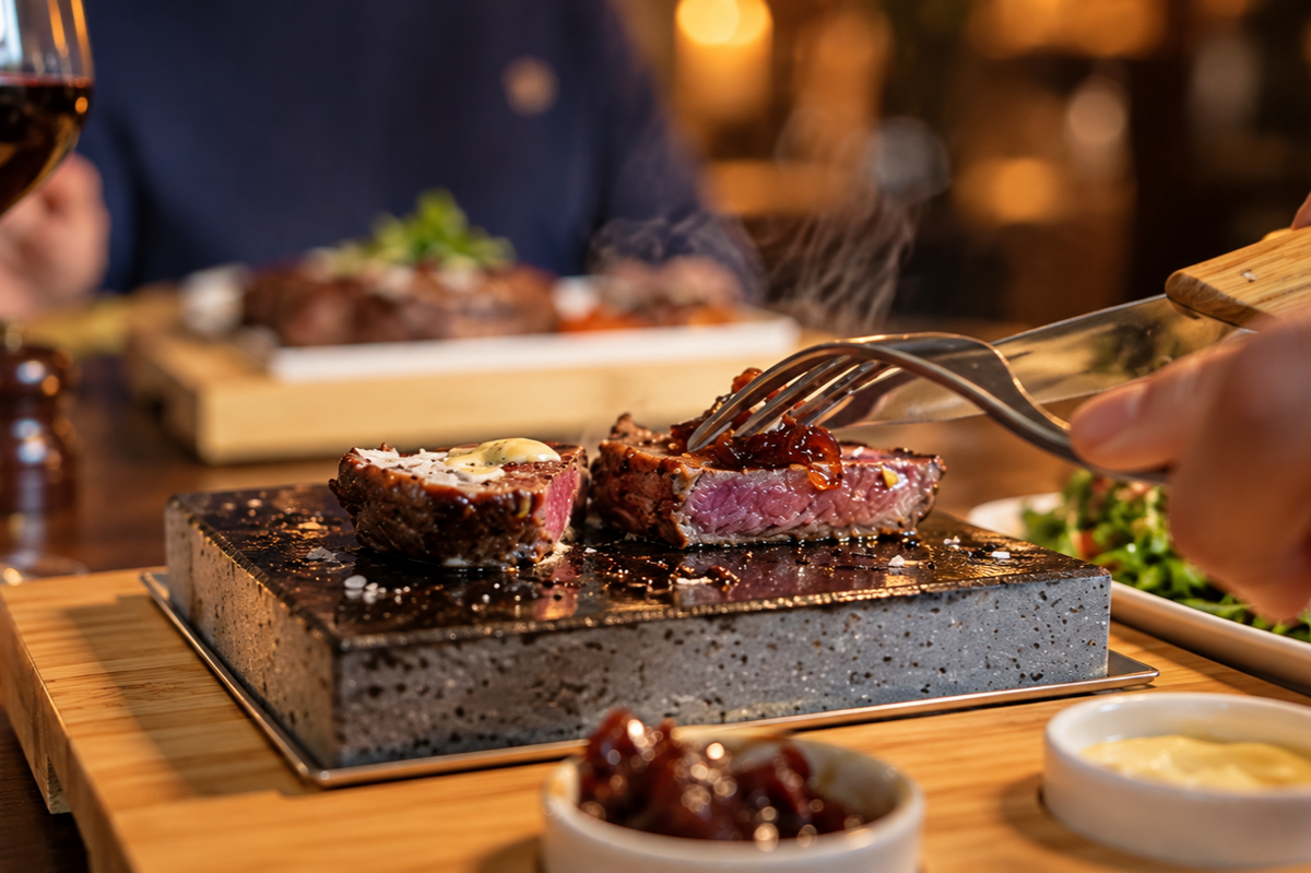 The SteakStones Steak Finishing Set